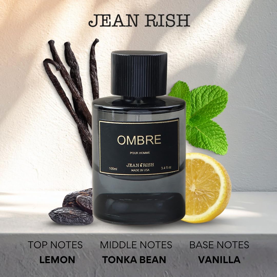 Jean Rish Ombre for Men EDP – Lemon, Tonka Bean & Vanilla, USA-Made
