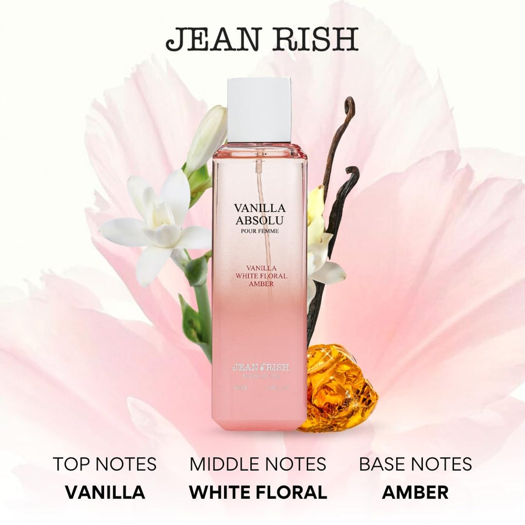 Jean Rish Vanilla Absolu EDP for Women | 3.4 oz / 100 ml | Vanilla, White Floral, Amber