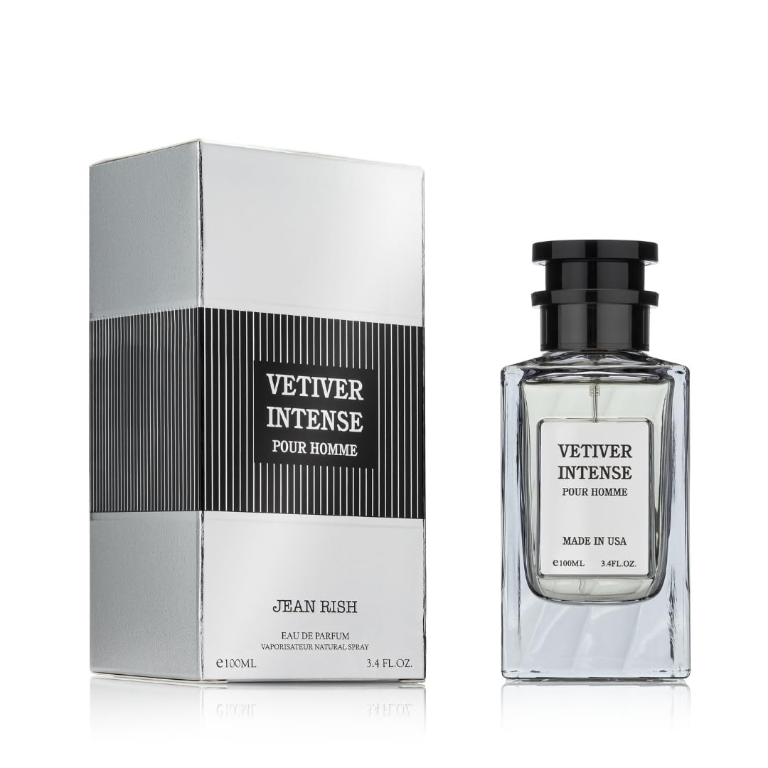 Jean Rish Vetiver Intense Eau de Parfum for Men – 100 ml | Long-Lasting and Made in USA