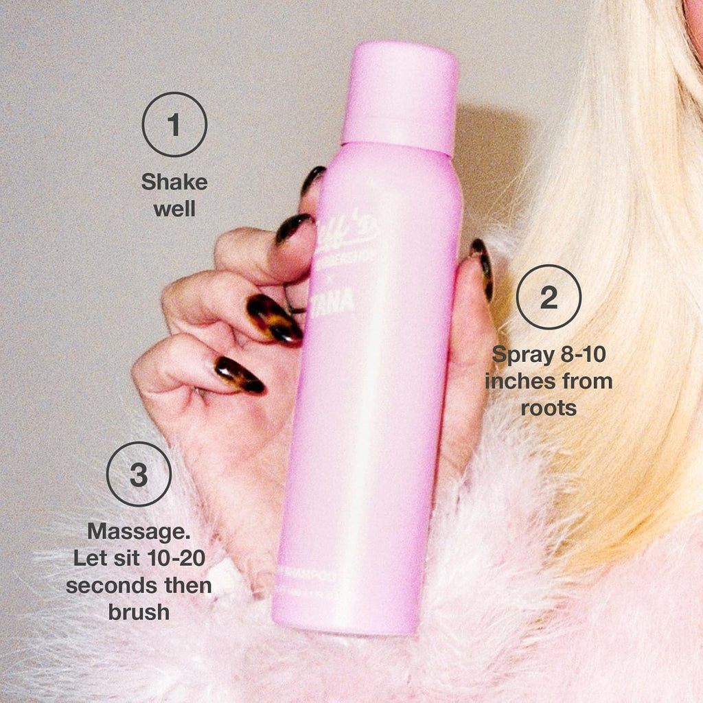 Jeff's Barbershop x Tana Mongeau Dry Shampoo – Clear, Talc-Free, All Hair Types – 4.1 fl oz