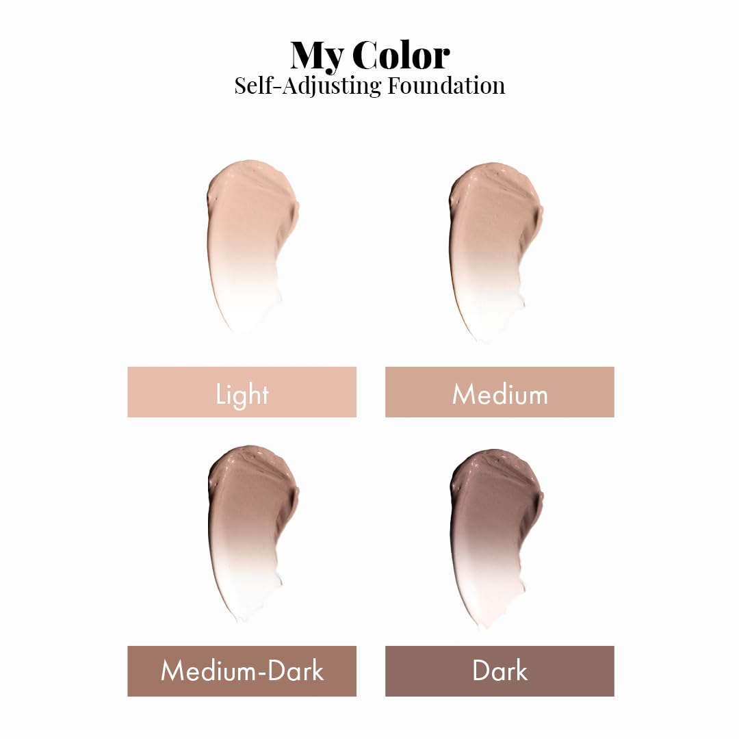 Jerome Alexander My Color 3PC Self-Adjusting Foundation | Full Coverage, Kabuki Brush & AirFinish Setting Spray (Medium)