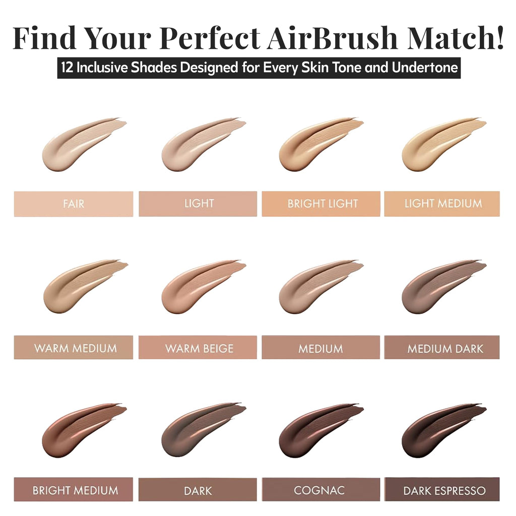 Jerome Alexander MagicMinerals AirBrush Foundation – 2-Piece Set with Kabuki Brush (Light Medium)