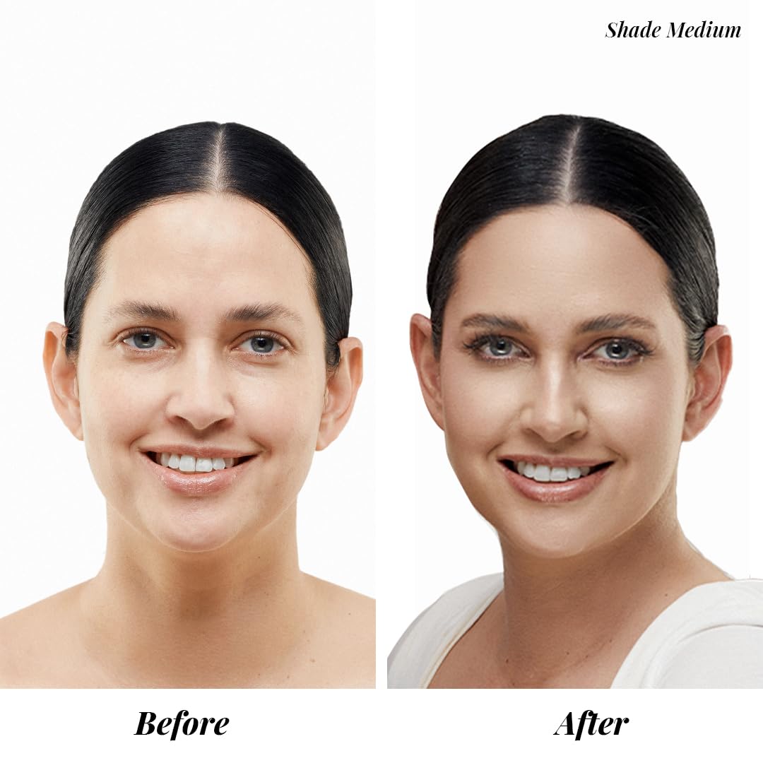 Jerome Alexander My Color 3PC Self-Adjusting Foundation | Full Coverage, Kabuki Brush & AirFinish Setting Spray (Medium)