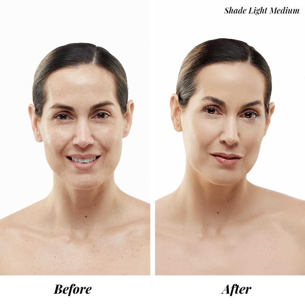 MagicMinerals AirBrush Foundation Set by Jerome Alexander – 3pc Kit with Primer, Foundation & Kabuki Brush (Light)