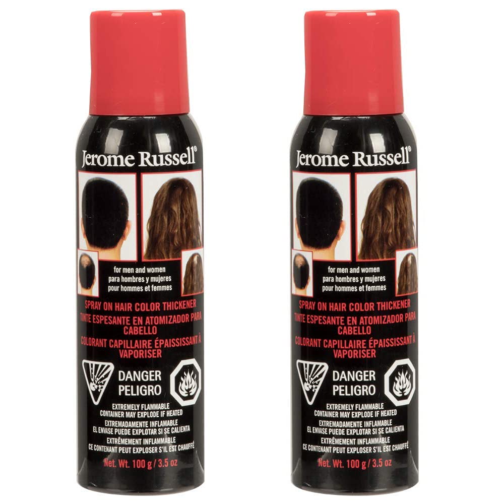 Jerome Russell Jet Black Spray-On Hair Color Thickener | Instant Coverage