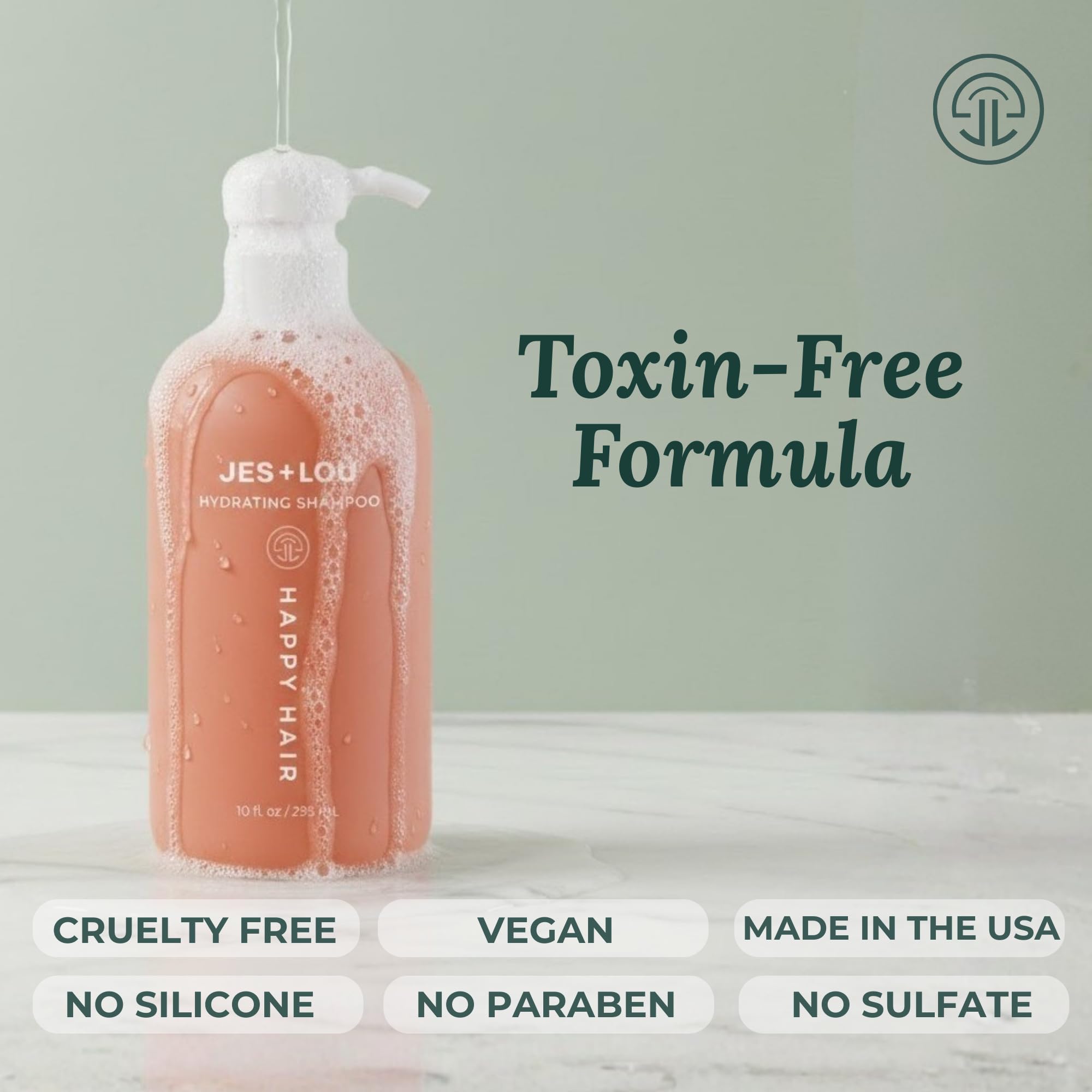 Jess & Lou Sulfate-Free Hydrating Shampoo | Vegan, Paraben-Free Formula for Deep Moisture and Natural Shine (10 oz)