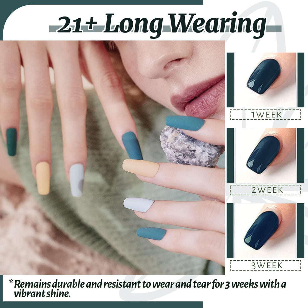 JEWHITENY 45-Pcs Gel Nail Polish Kit – Soak-Off Gel, 40 Colors + Base & Top Coats, Gift for Women