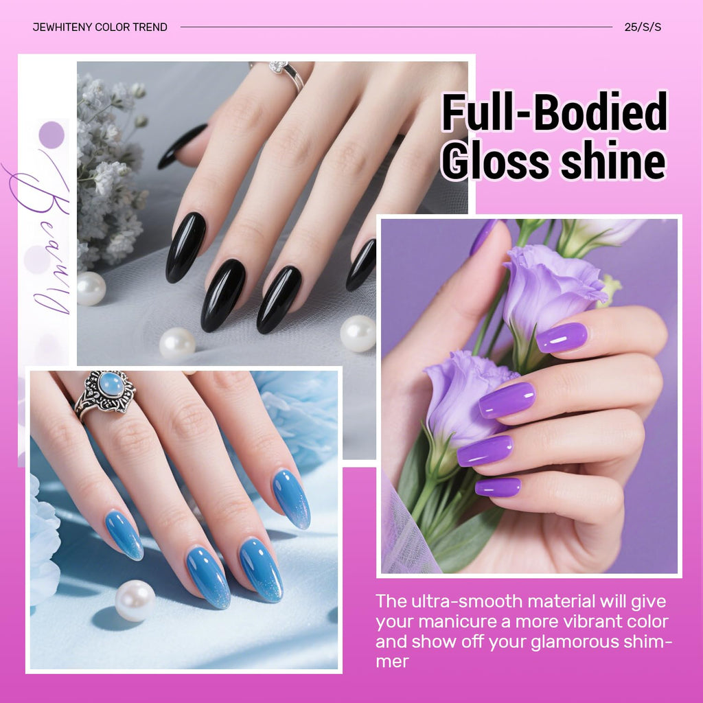 JEWHITENY Poly Gel Nail Kit – All-In-One 28-Color Set with UV Lamp, Builder Gel & Top Coats