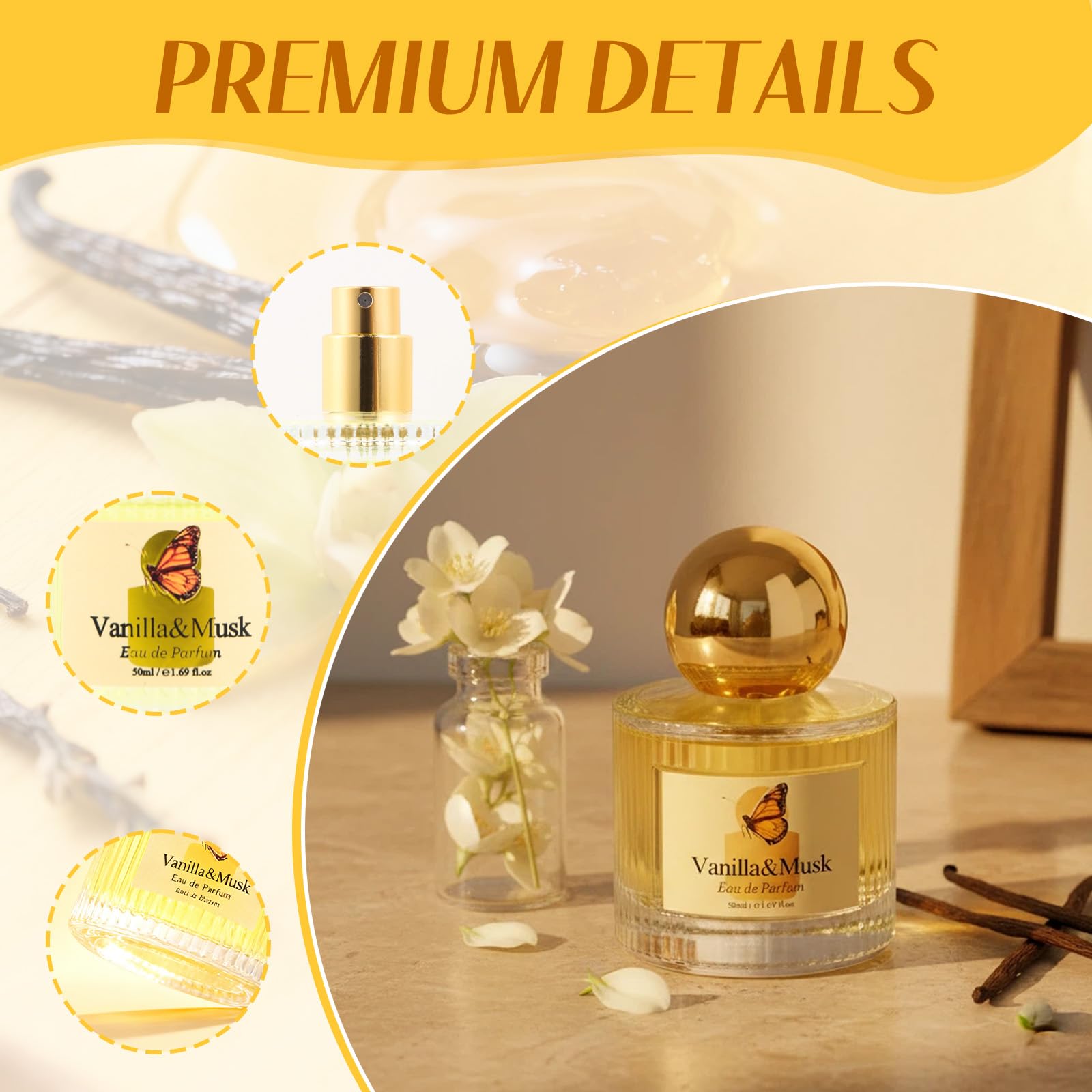 Jgppe Vanilla Musk Perfume for Women – 1.7 fl oz Eau de Parfum, Long-Lasting Sweet Vanilla Scent