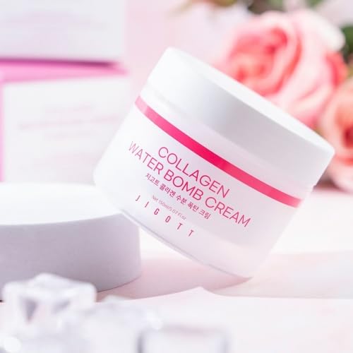 Jigott Collagen Water Bomb Cream Net 150ml/5.1 fl oz – Refreshing, Non-Sticky Hydration