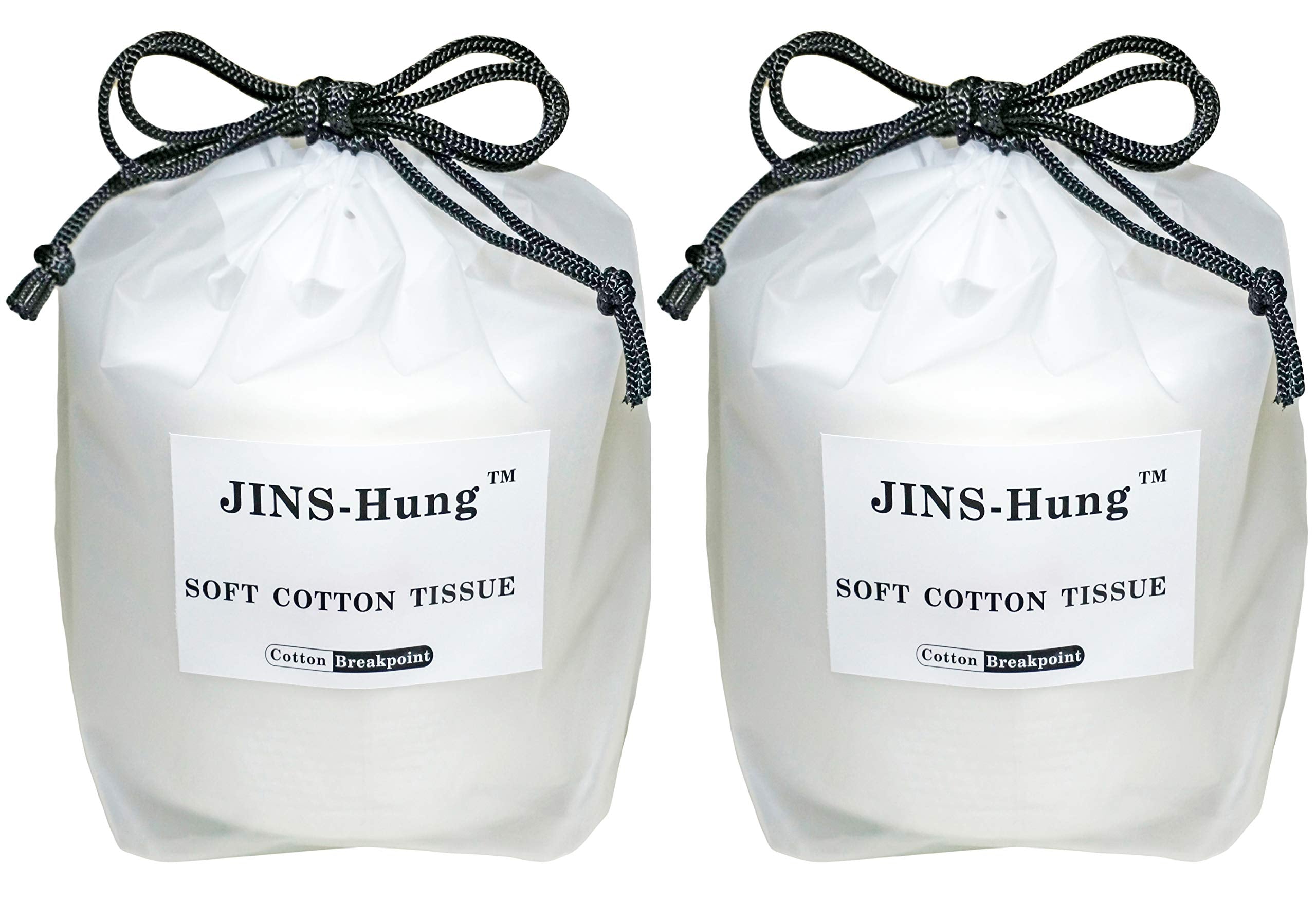 JINS-Hung Natural Disposable Facial Towel (2 Pack) – 100% Soft Terry Cloth, Makeup Remover Tissues, Dual-Purpose Wet/Dry (160 Pcs Total)
