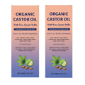 JISKG 2 Pcs Organic Castor Oil with Rose Quartz Roller – Hexane-Free, Cold-Pressed