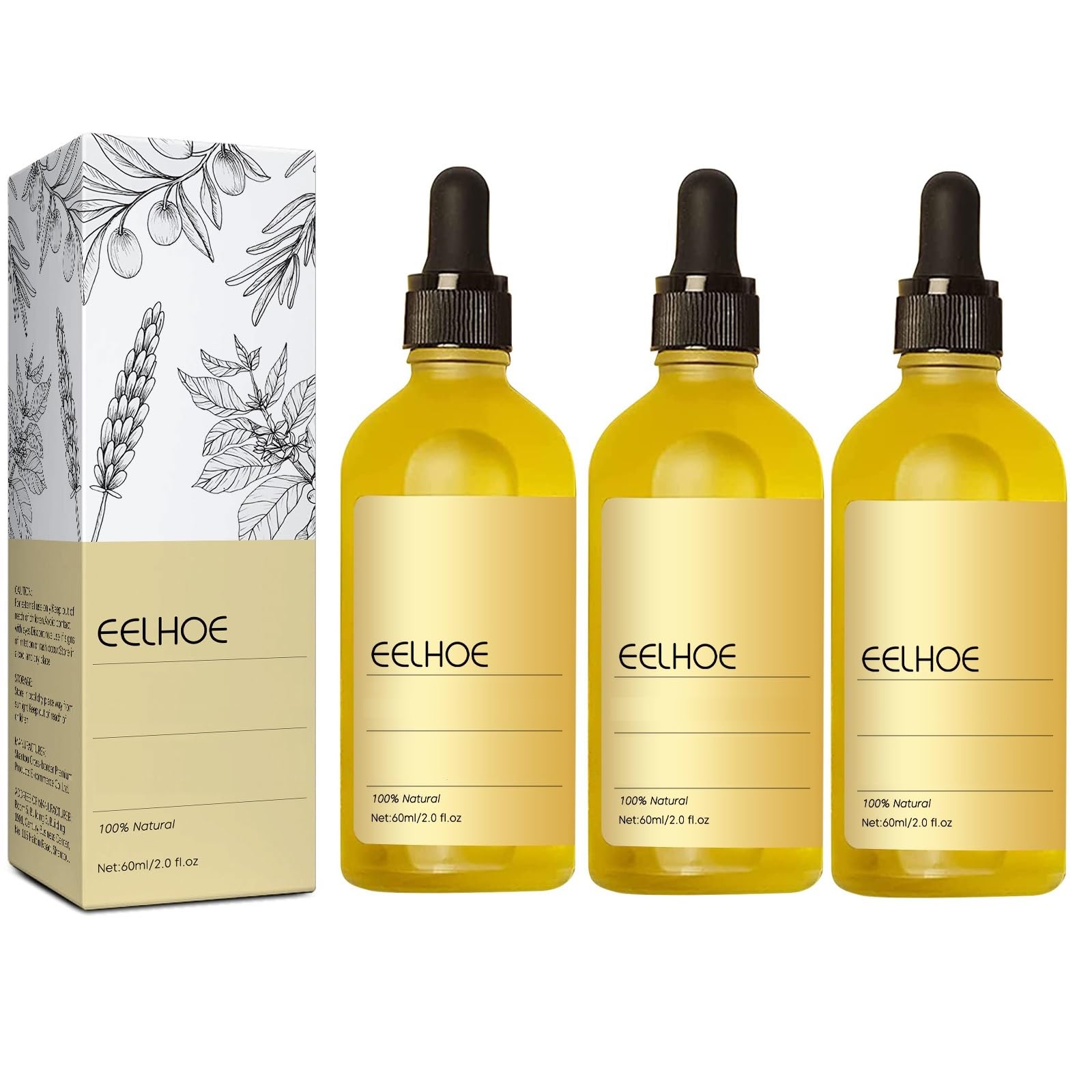 JISKG 180 ml EELHOE Rosemary Hair Growth Oil – 3-Pack for Dry & Damaged Hair