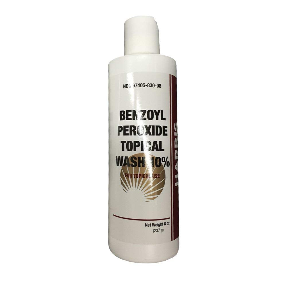 Jitonrad Harris Pharma 10% Benzoyl Peroxide Wash – 8 oz x 2 Bundle | Daily Cleansing