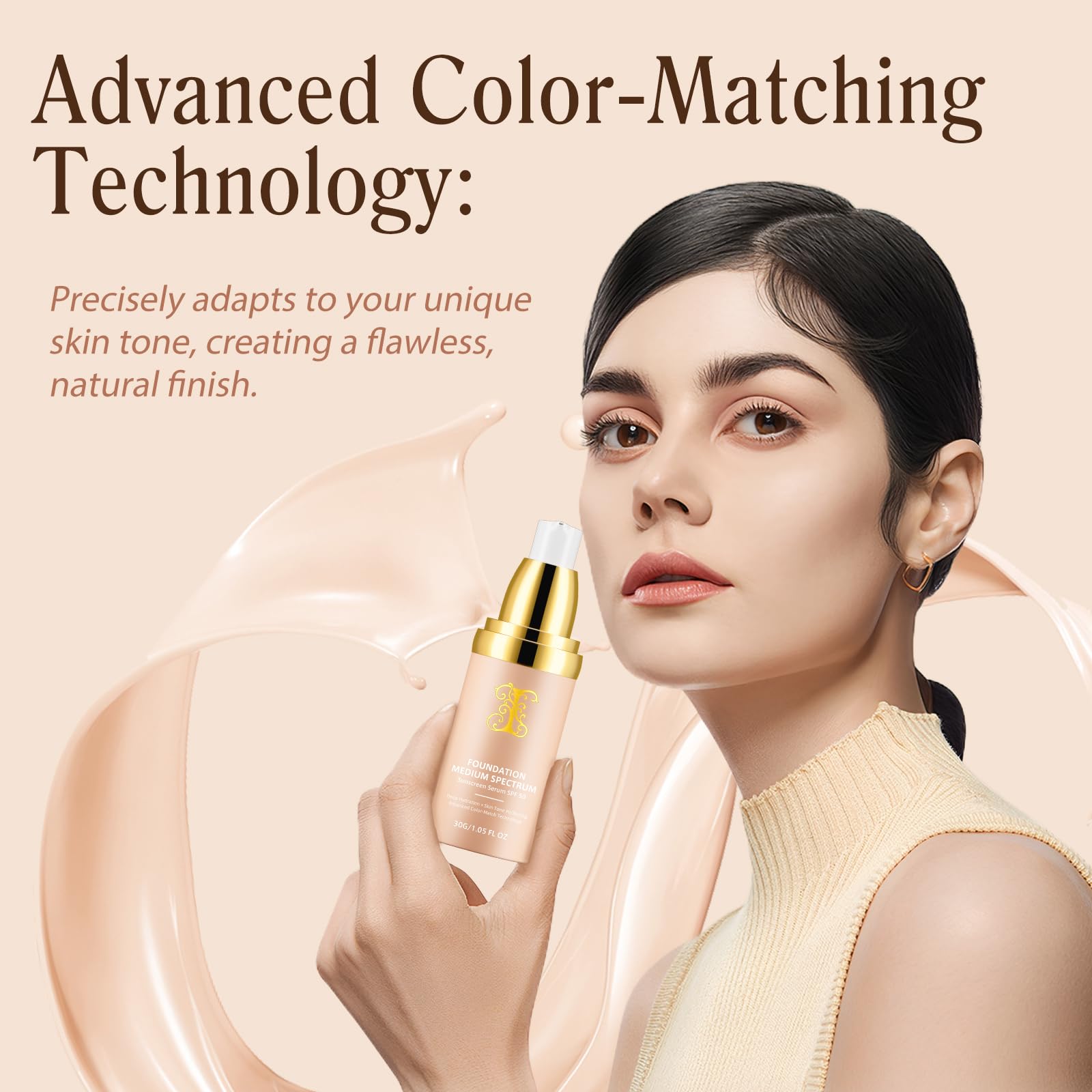 Jiugonggang 4-in-1 Foundation Liquid – SPF 50+ Long-Wear Waterproof Makeup for Gym, Sports, and Dance