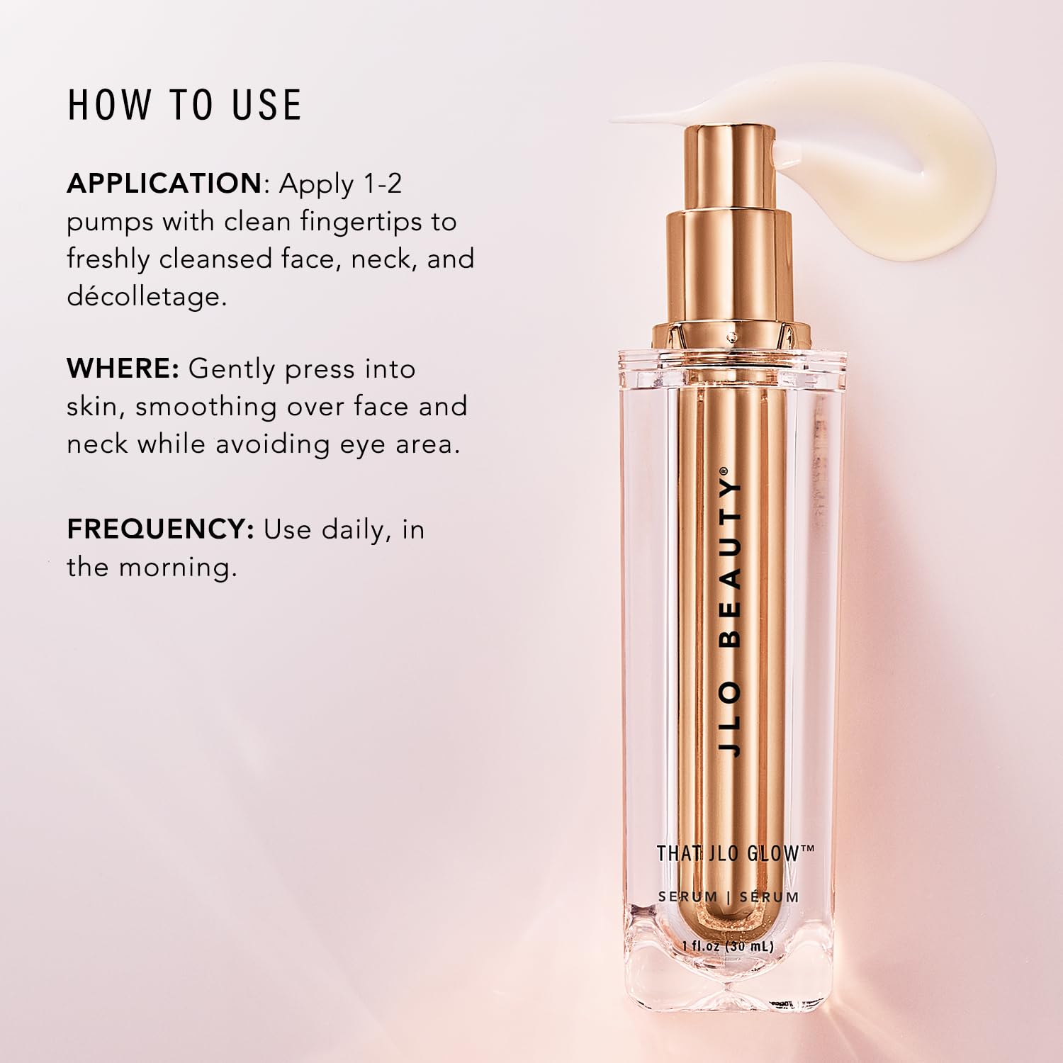 JLO Beauty Brightening Serum – Vitamin C, Niacinamide & Squalane | Radiant, Lifted-Looking Skin (1.5 oz)