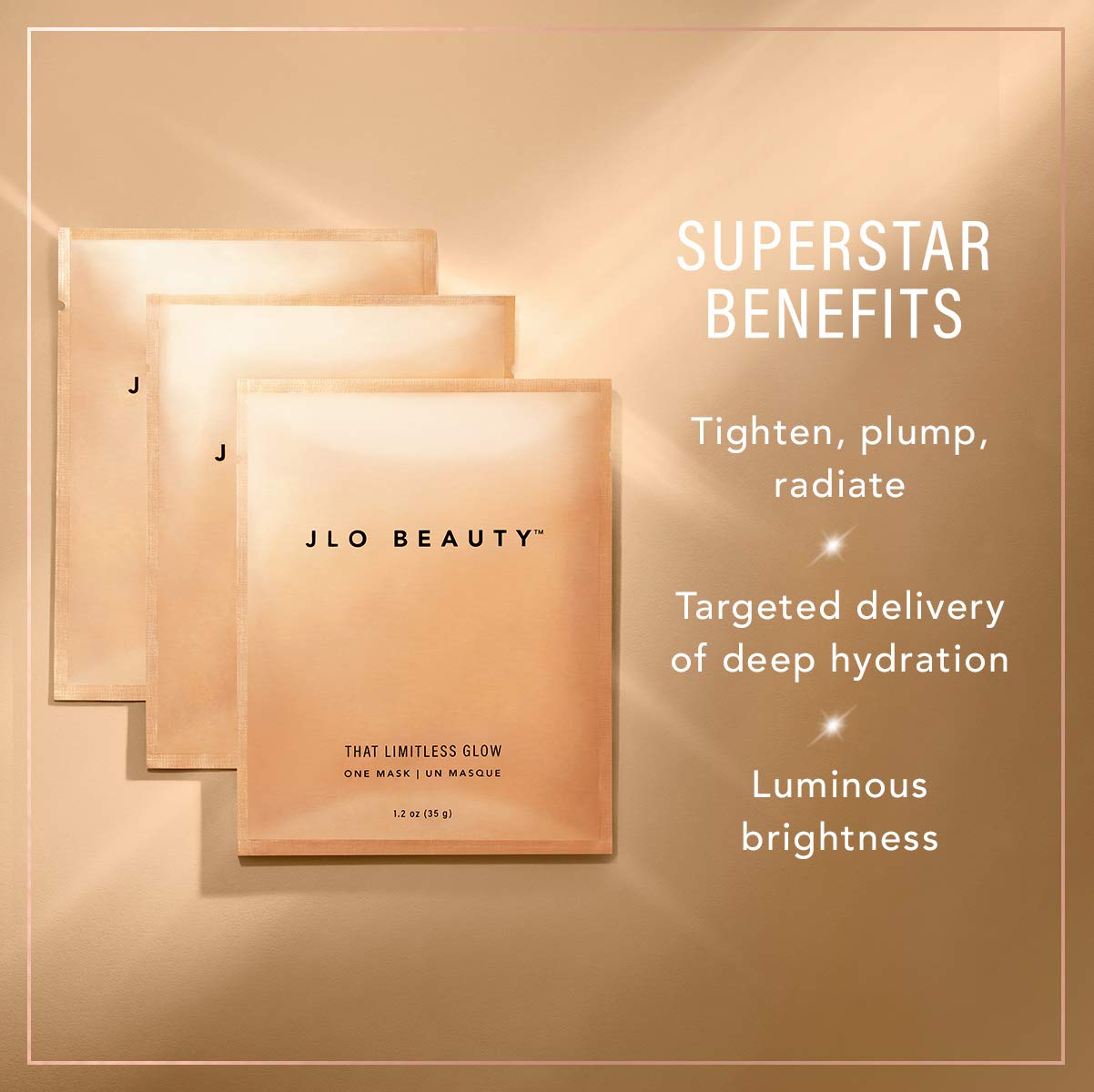 JLO BEAUTY Face Mask – 2-Piece Hydrating Sheet Masks with Glow Serum (3-Pack)
