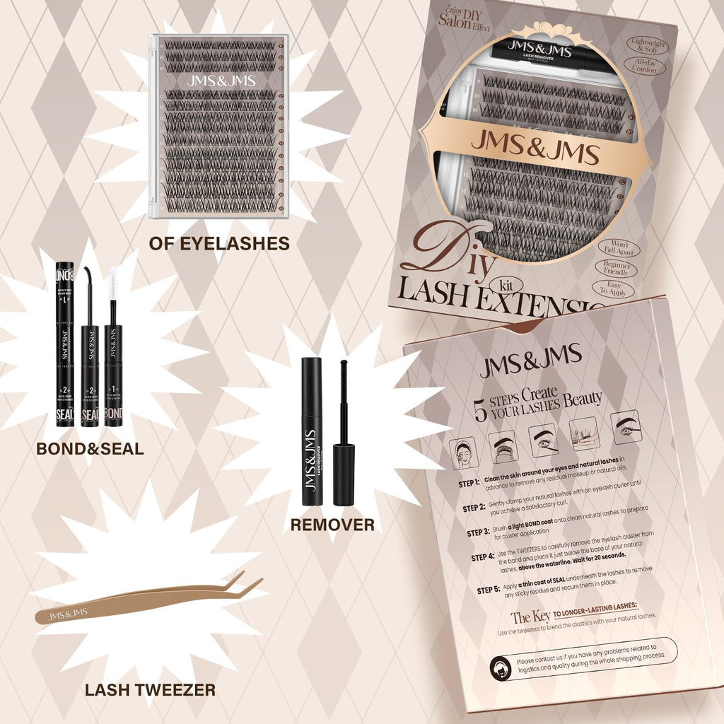 JMS&JMS Lash Clusters Kit D Curl Lash Lift — Beginner Wispy Lashes