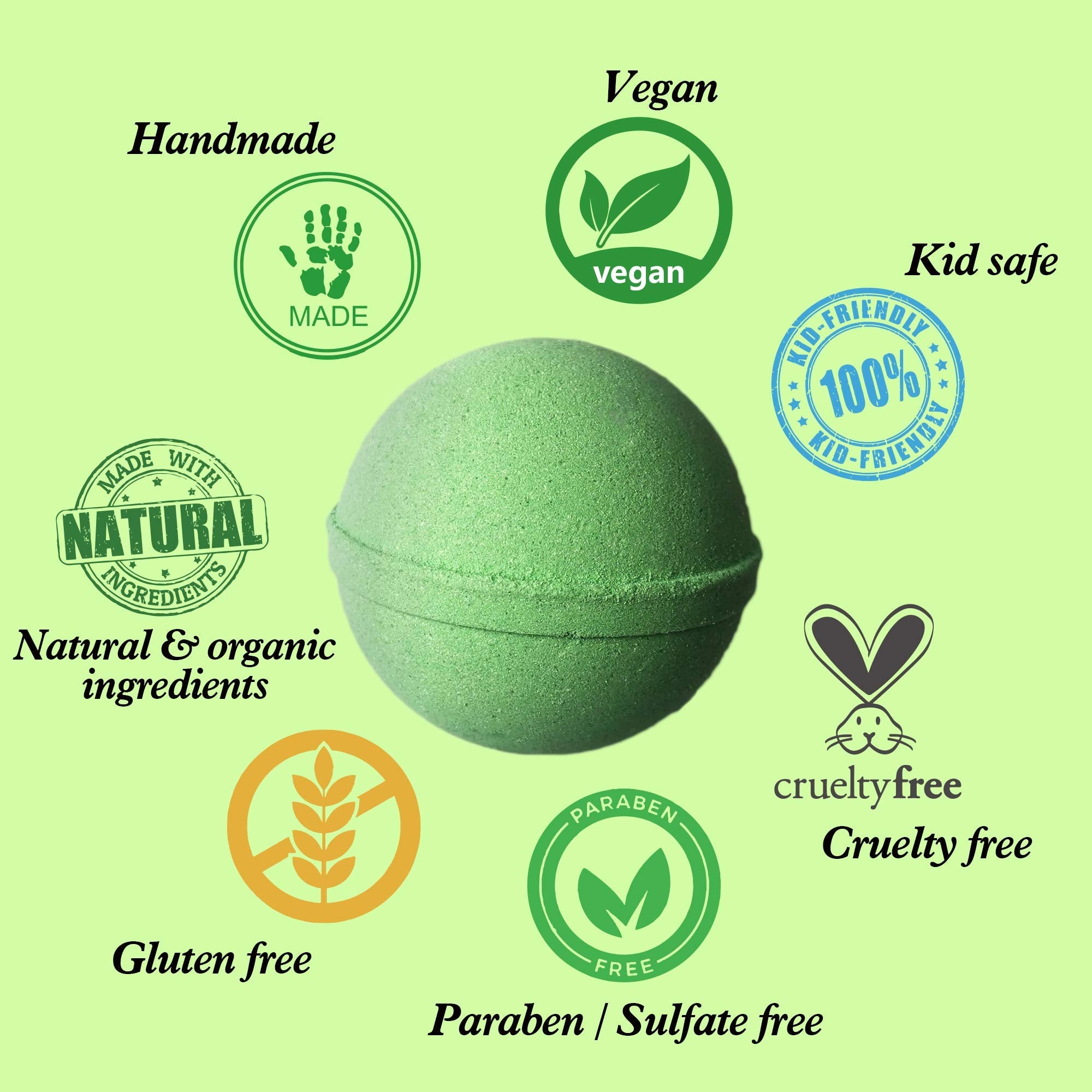 Joanne Arden Organics Bath Bomb Gift Set for Men – 18 Spearmint Eucalyptus for Sore Muscles