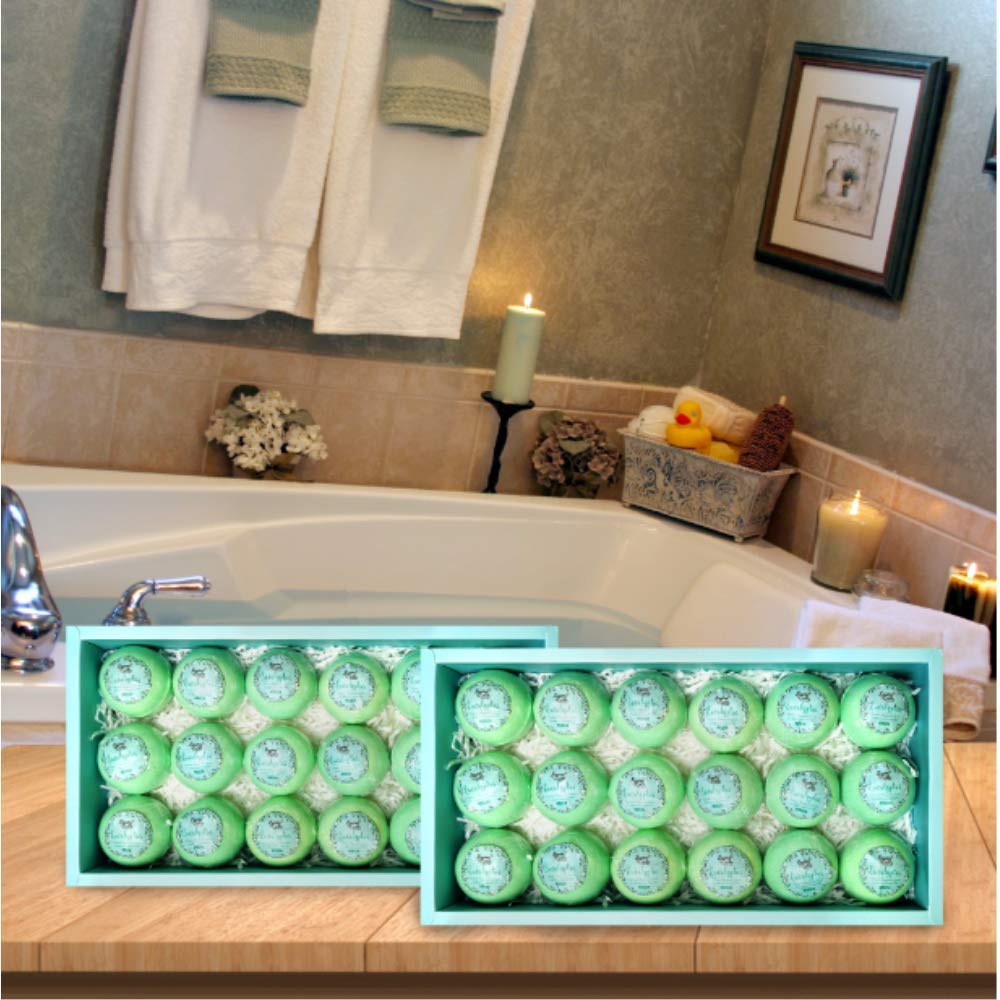 Joanne Arden Organics Bath Bomb Gift Set for Men – 18 Spearmint Eucalyptus for Sore Muscles