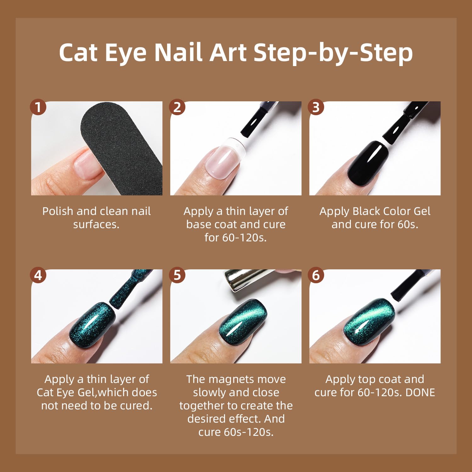 JODSONE 23‑Piece Cat Eye Gel Nail Polish Set with Base Coat & Top Coat | 3‑in‑1 Magnetic Design