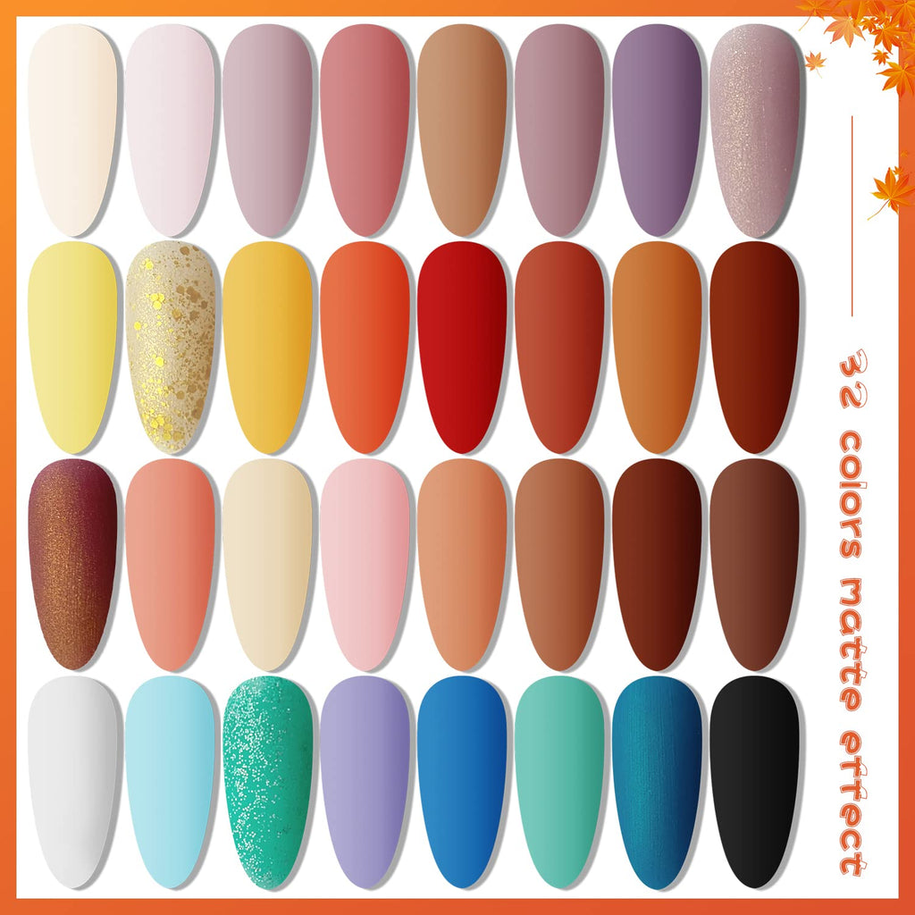 JODSONE 36-Pcs Gel Nail Polish Kit with UV Light – 32 Colors + Base & Top Coats