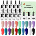 JODSONE Gel Nail Polish – 20-Color Set with Base Coat and Glossy/Matte Top Coats (23 x 10ml) – Pro Nail Kit