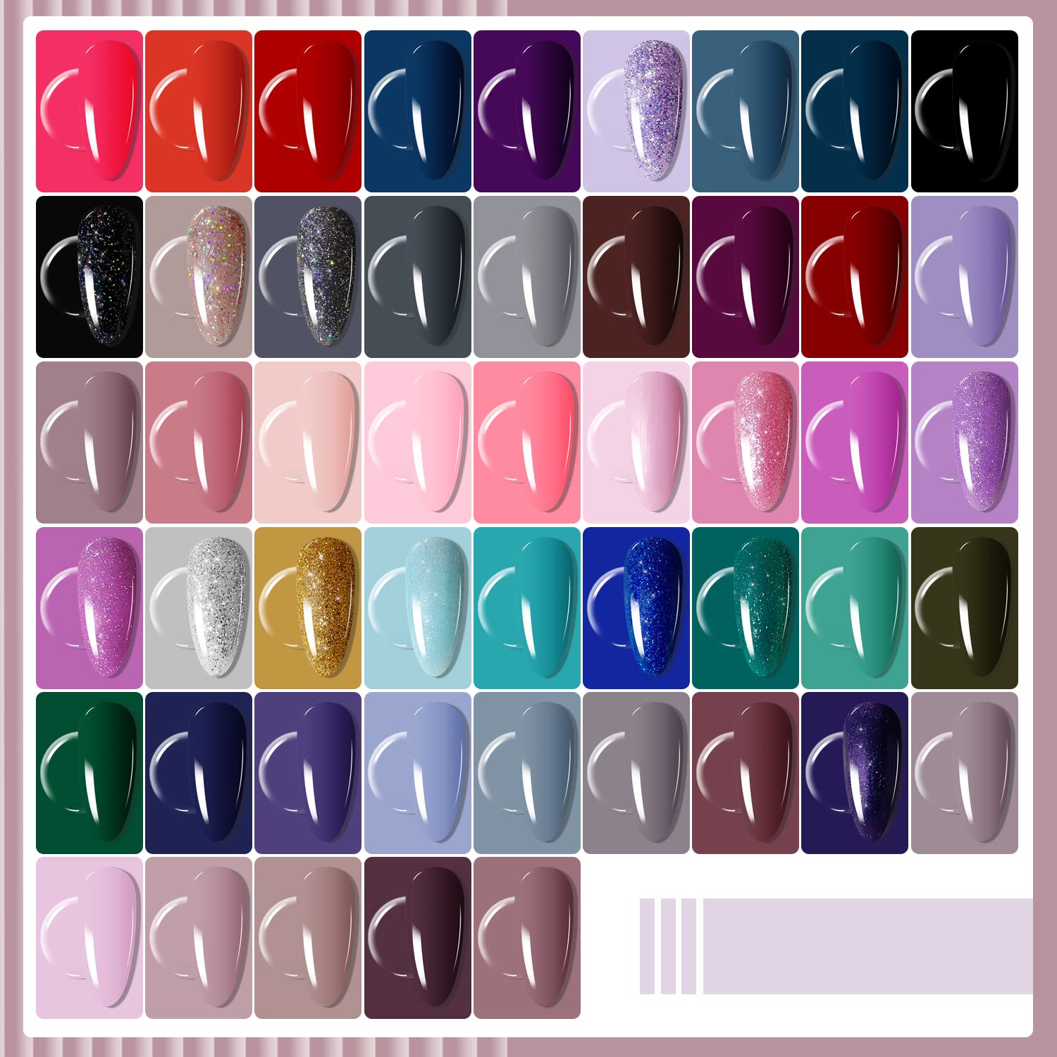 JODSONE Gel Nail Polish Starter Set – 100-Piece Multi-Color Collection for Home or Salon