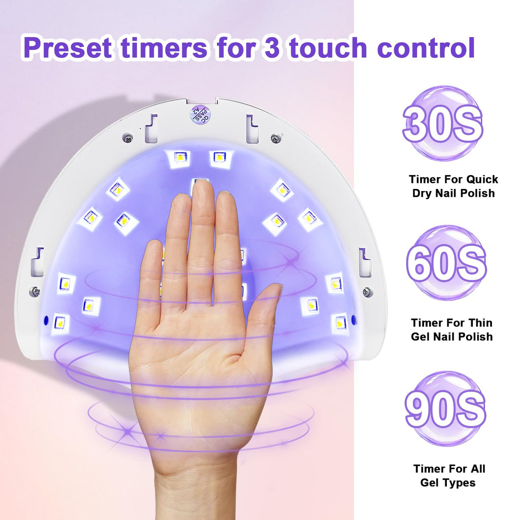 JODSONE U-V LED Nail Lamp | 2-in-1 Nail Tip & Gel Curing, 4 Timer Modes, Smart Sensor