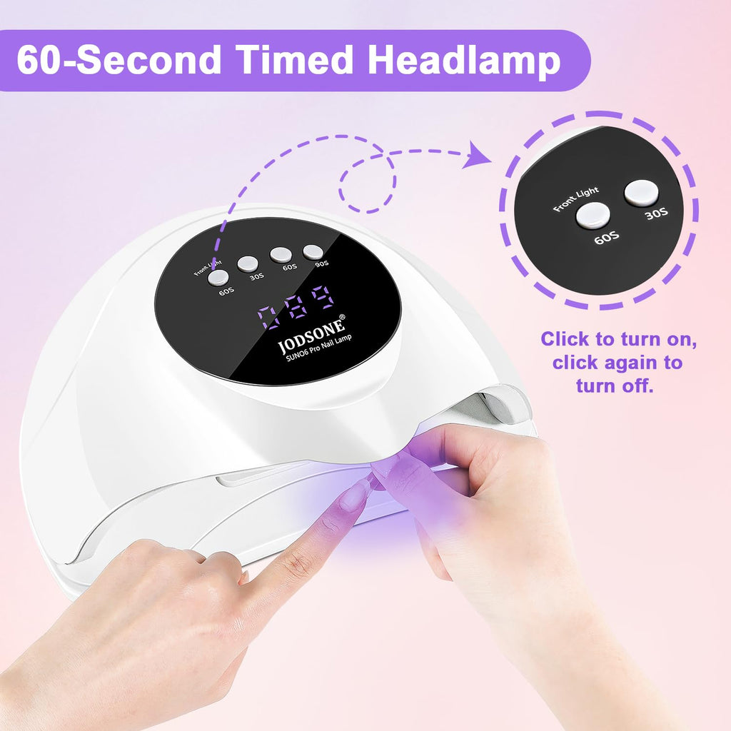 JODSONE U-V LED Nail Lamp | 2-in-1 Nail Tip & Gel Curing, 4 Timer Modes, Smart Sensor