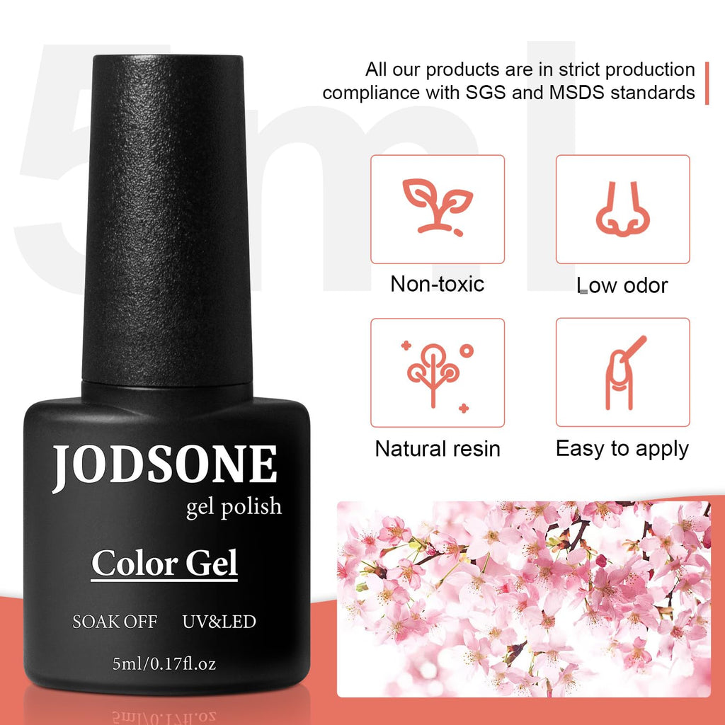 JODSONE Gel Nail Polish Kit with UV Light – 32 Colors, Base Coat, Matte Glitter Top Coat, Salon Tools
