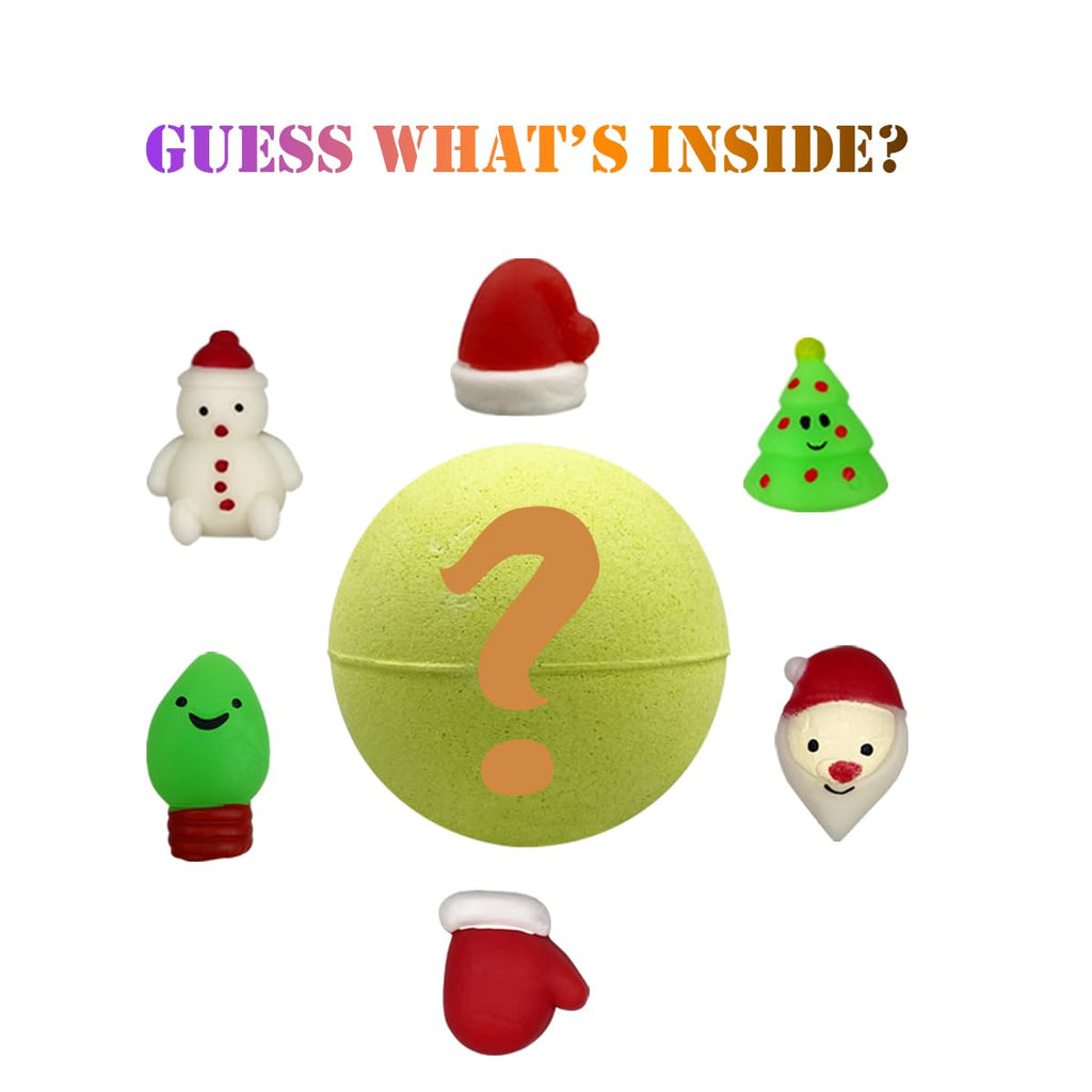 JoFAN 6 Pack Christmas Bath Bombs with Inside Squishy Toys