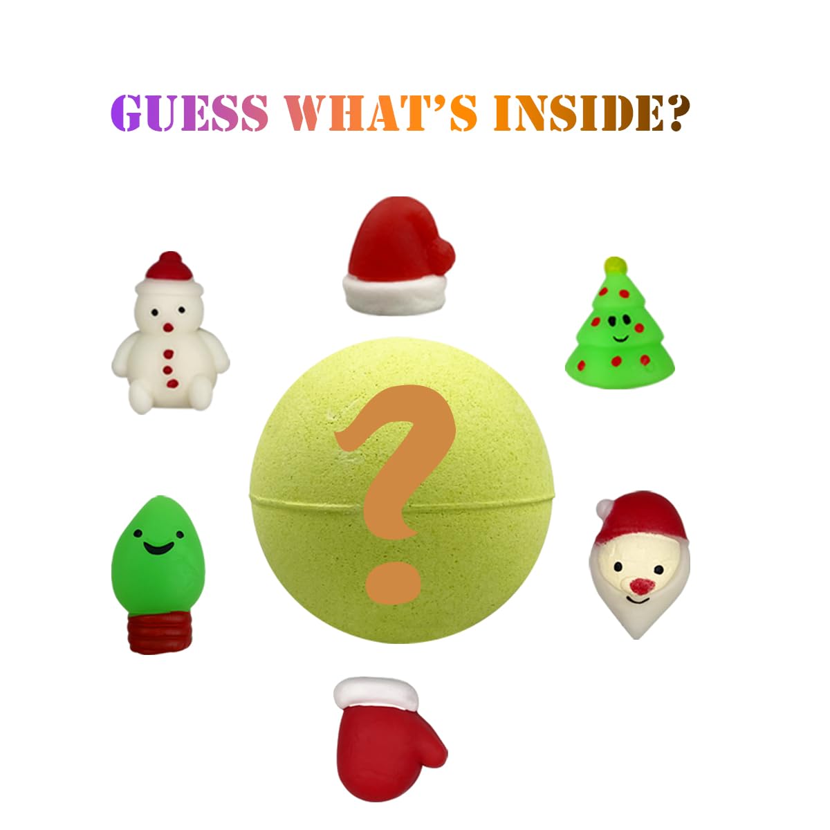JoFAN 6 Pack Christmas Bath Bombs with Inside Squishy Toys