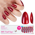 Jofay Fashion Red Press On Nails Short – 160 Pcs Almond Glitter, Salon-Quality