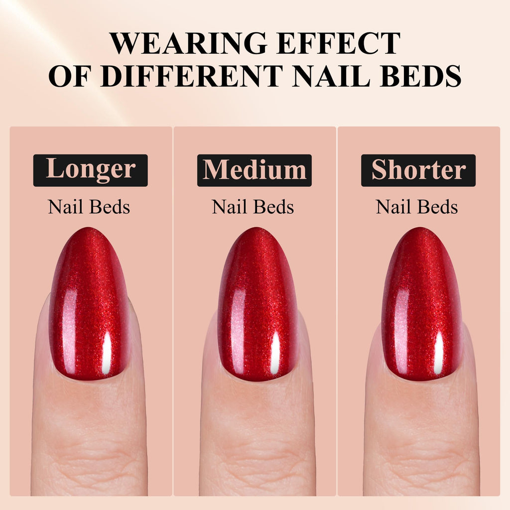 Jofay Fashion Red Press On Nails Short – 160 Pcs Almond Glitter, Salon-Quality