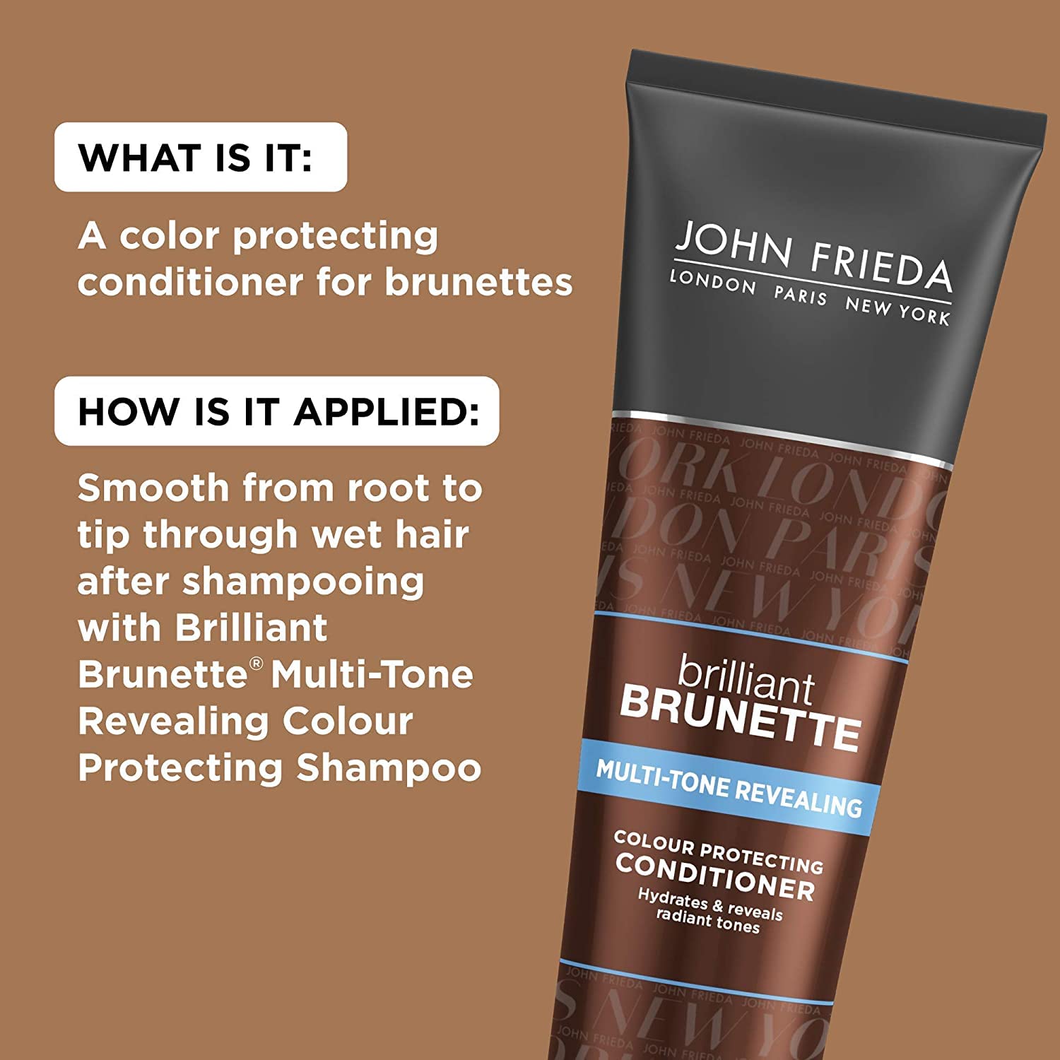 John Frieda Brilliant Brunette Multi-Tone Revealing Moisturizing Conditioner 8.45 oz 5-pack