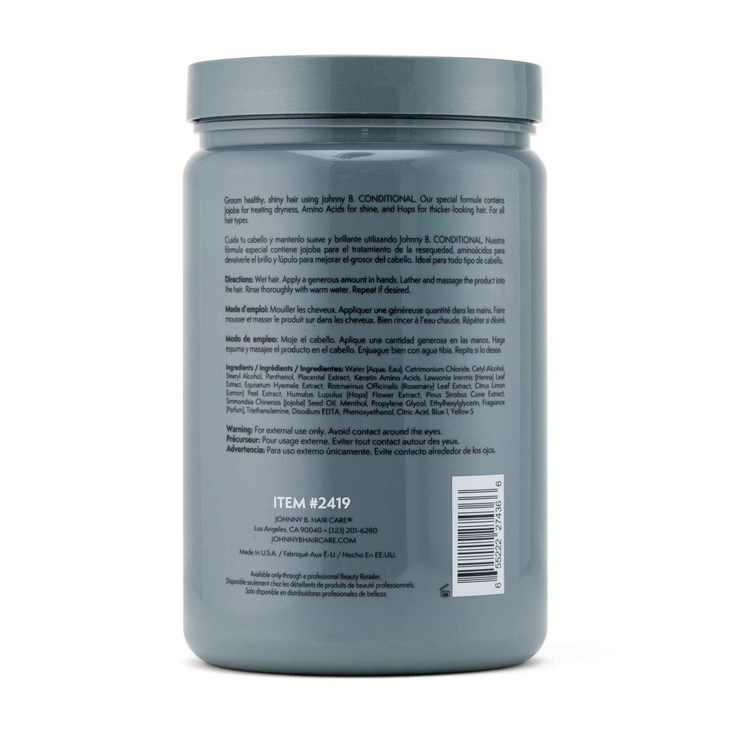 JOHNNY B. Conditional Conditioner 32 oz – Weightless Hydration with Jojoba, Amino Acids & Hops