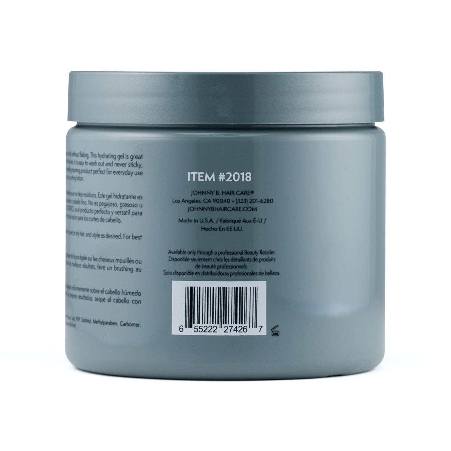 JOHNNY B. Control Alcohol-Free Gel – Strong Hold for All Hair Types (16 oz)