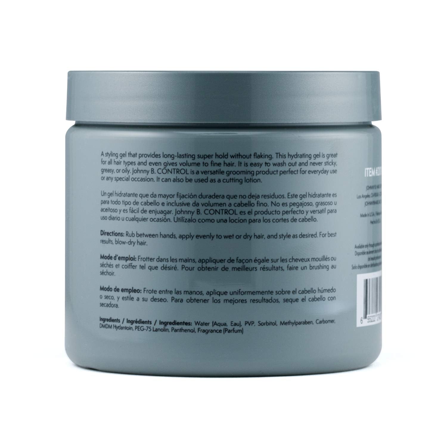 JOHNNY B. Control Alcohol-Free Gel – Strong Hold for All Hair Types (16 oz)
