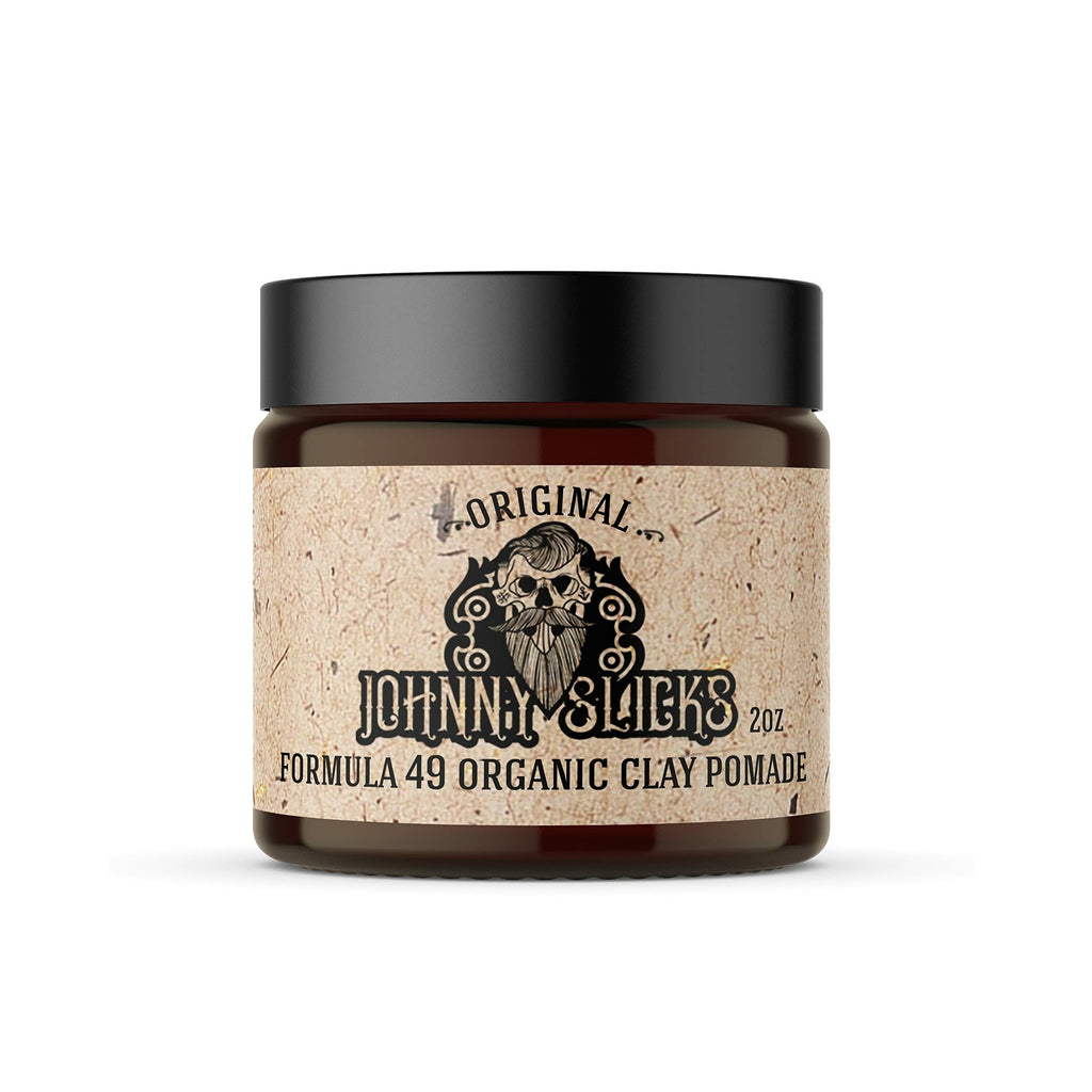 Johnny Slicks Formula 49 Clay Pomade - Organic, Firm Hold, Matte Finish (2 oz)