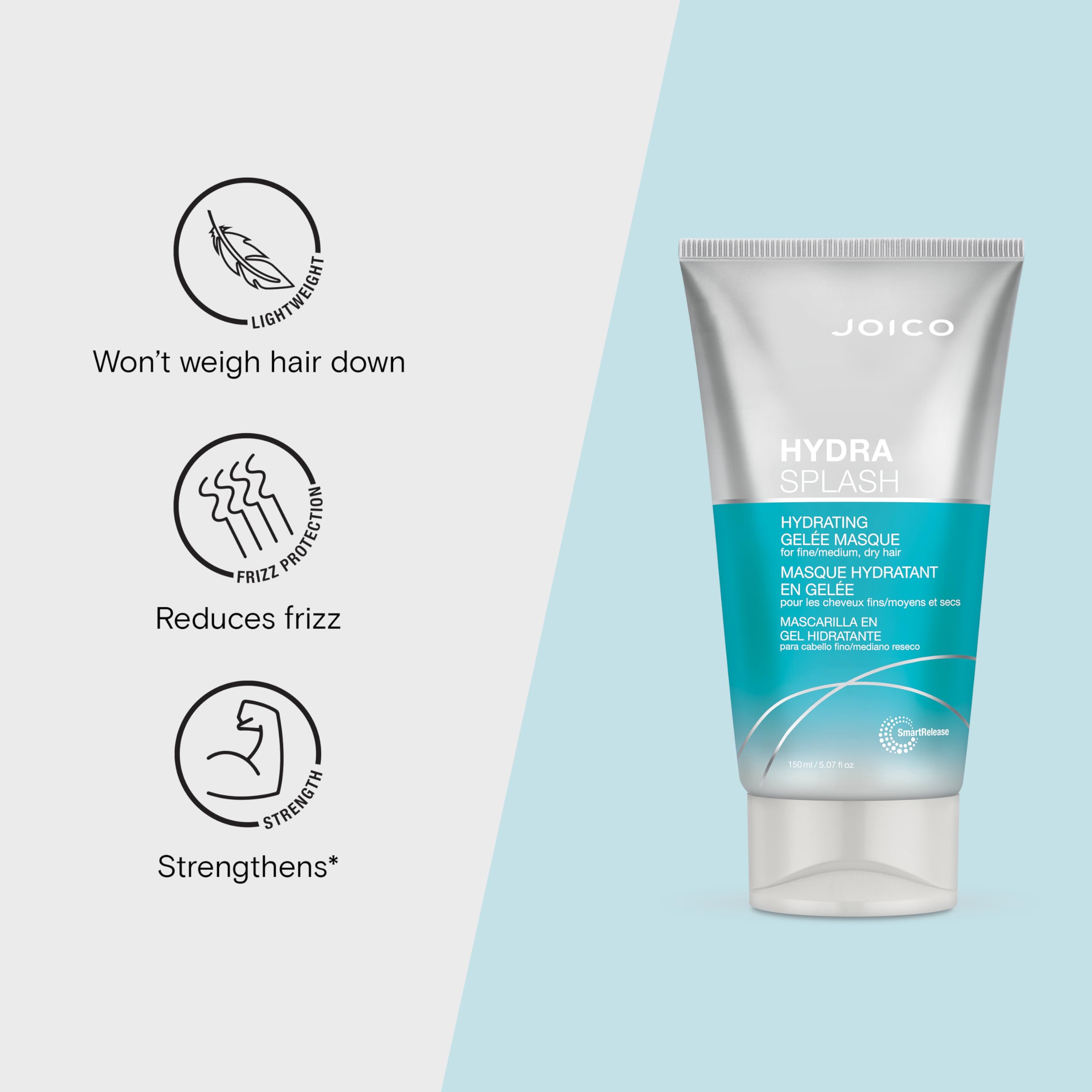 Joico HydraSplash Hydrating Gelee Masque – For Fine to Dry Hair | Hydration & Shine | Sea Kelp & Coconut Water | 2 x 5.07 oz
