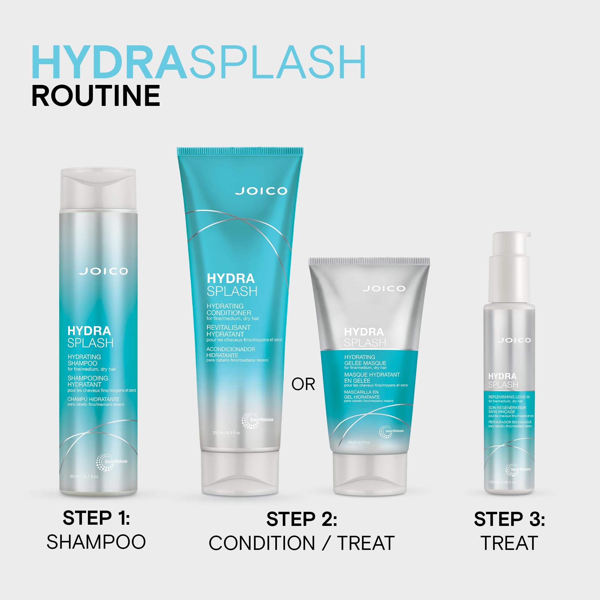 Joico HydraSplash Hydrating Gelee Masque – For Fine to Dry Hair | Hydration & Shine | Sea Kelp & Coconut Water | 2 x 5.07 oz