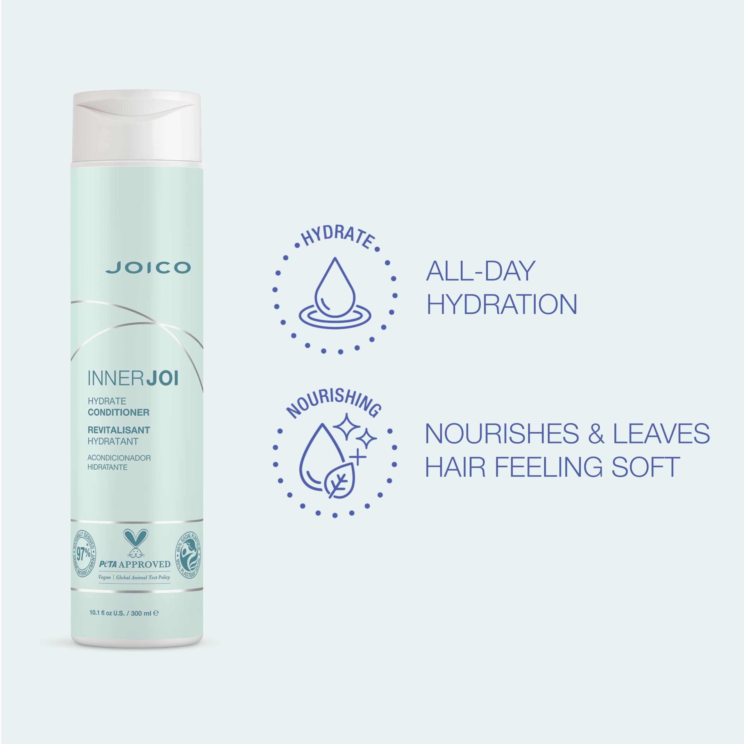 Joico InnerJoi Hydration Shampoo & Conditioner Set | Sulfate & Paraben Free, Vegan
