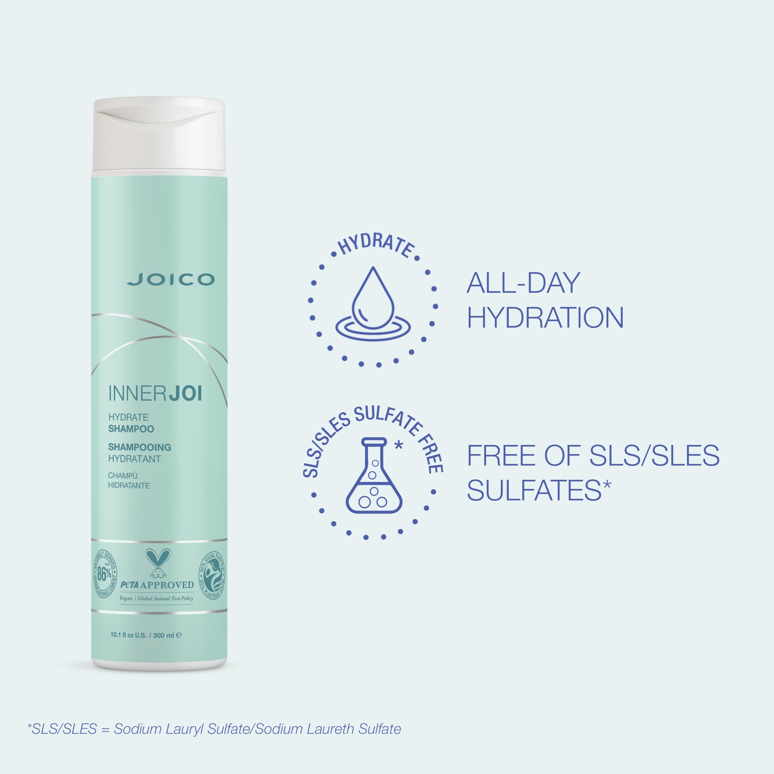 Joico InnerJoi Hydration Shampoo & Conditioner Set | Sulfate & Paraben Free, Vegan