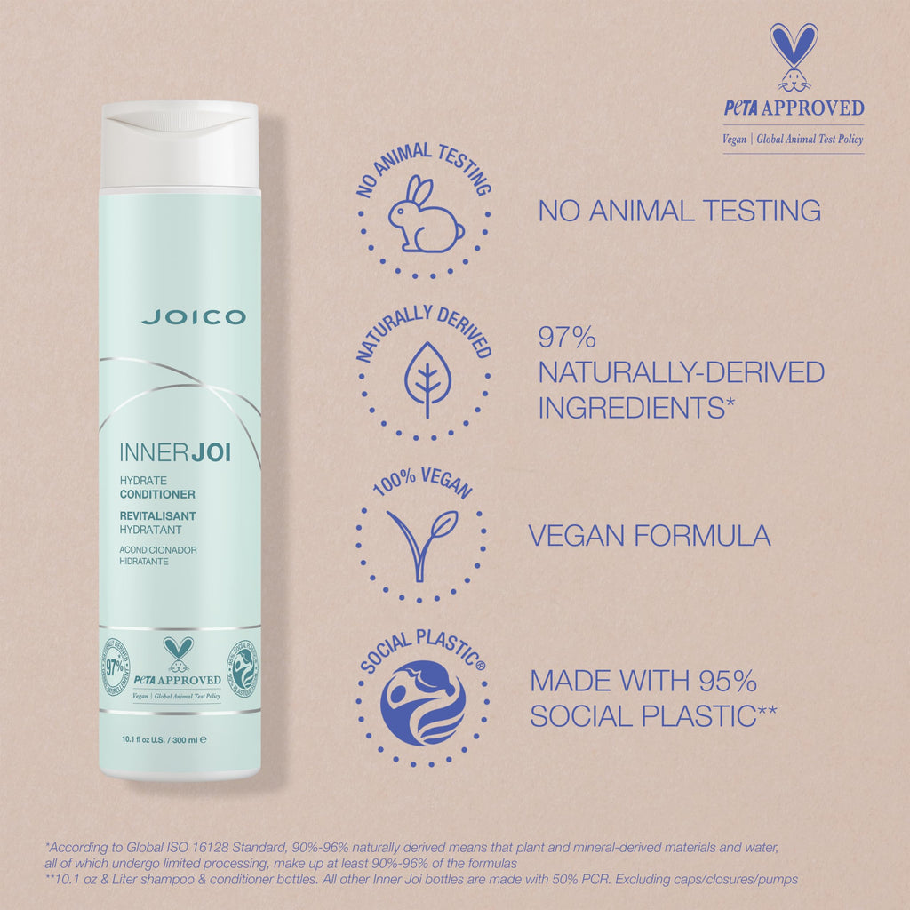 Joico InnerJoi Hydration Shampoo & Conditioner Set | Sulfate & Paraben Free, Vegan