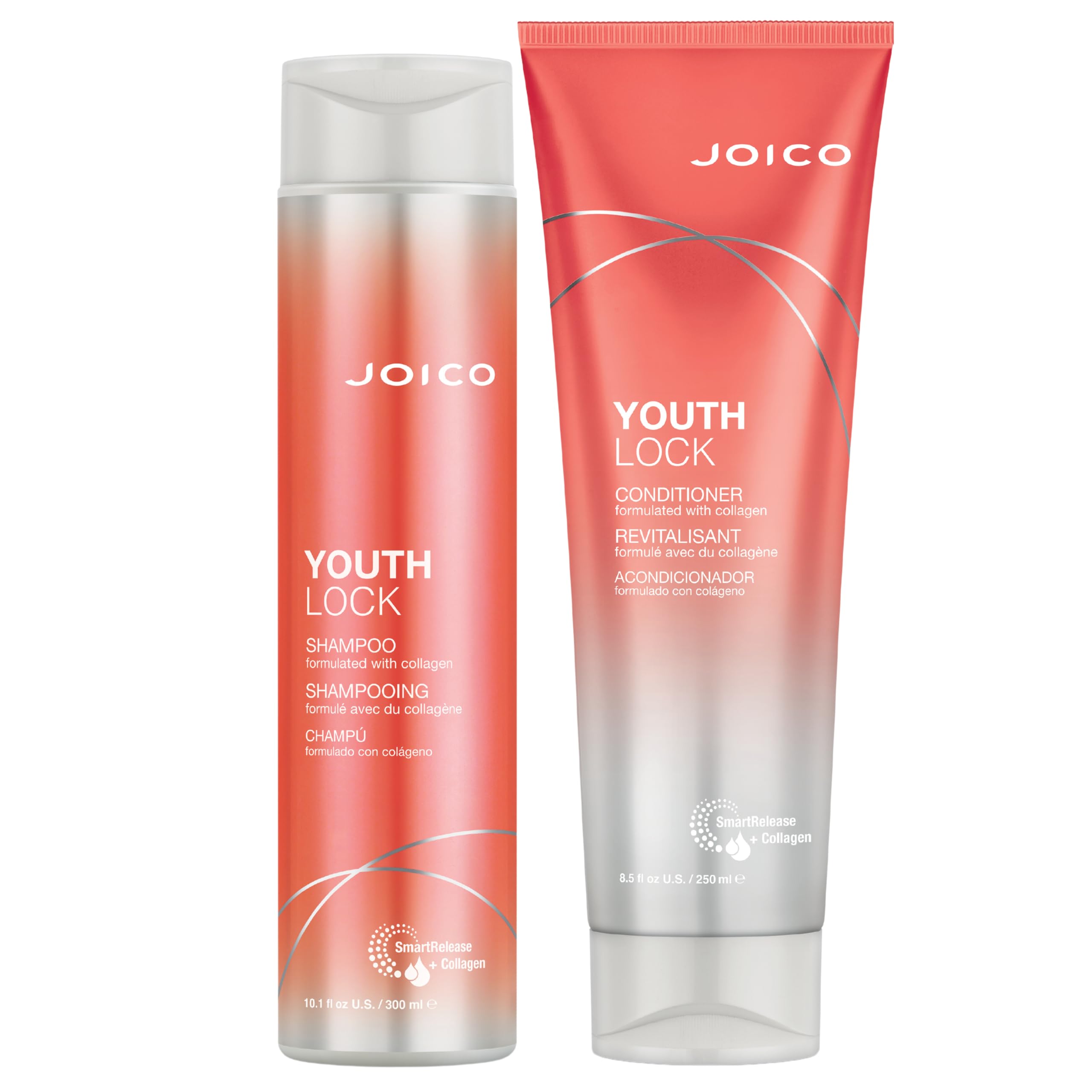 Joico YouthLock Shampoo & Conditioner Set with Collagen – Sulfate-Free, Frizz & Breakage Protection (10.1 oz x 2)
