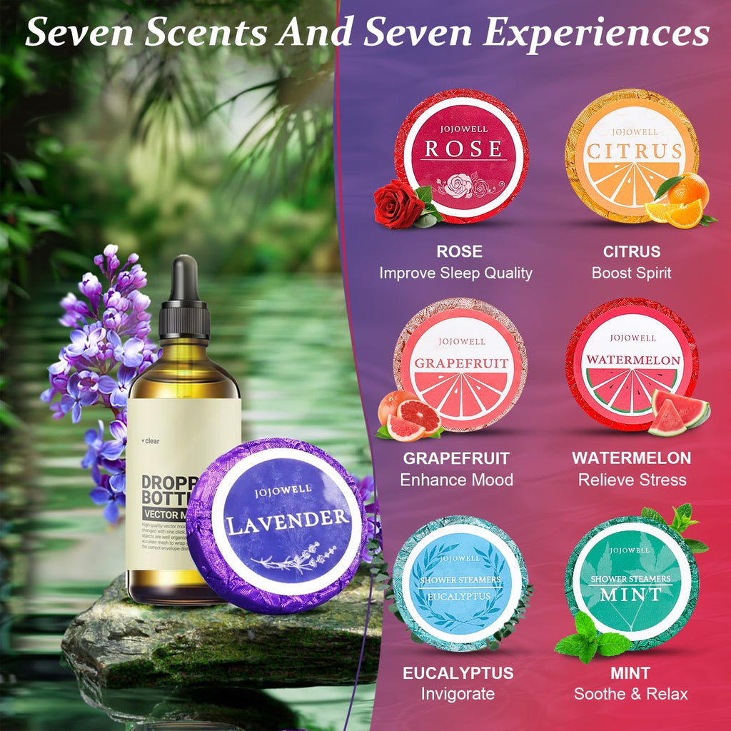 JoJowell Shower Steamers Aromatherapy – 21-Piece Gift Set for Her | Valentines, Birthday, Self-Care