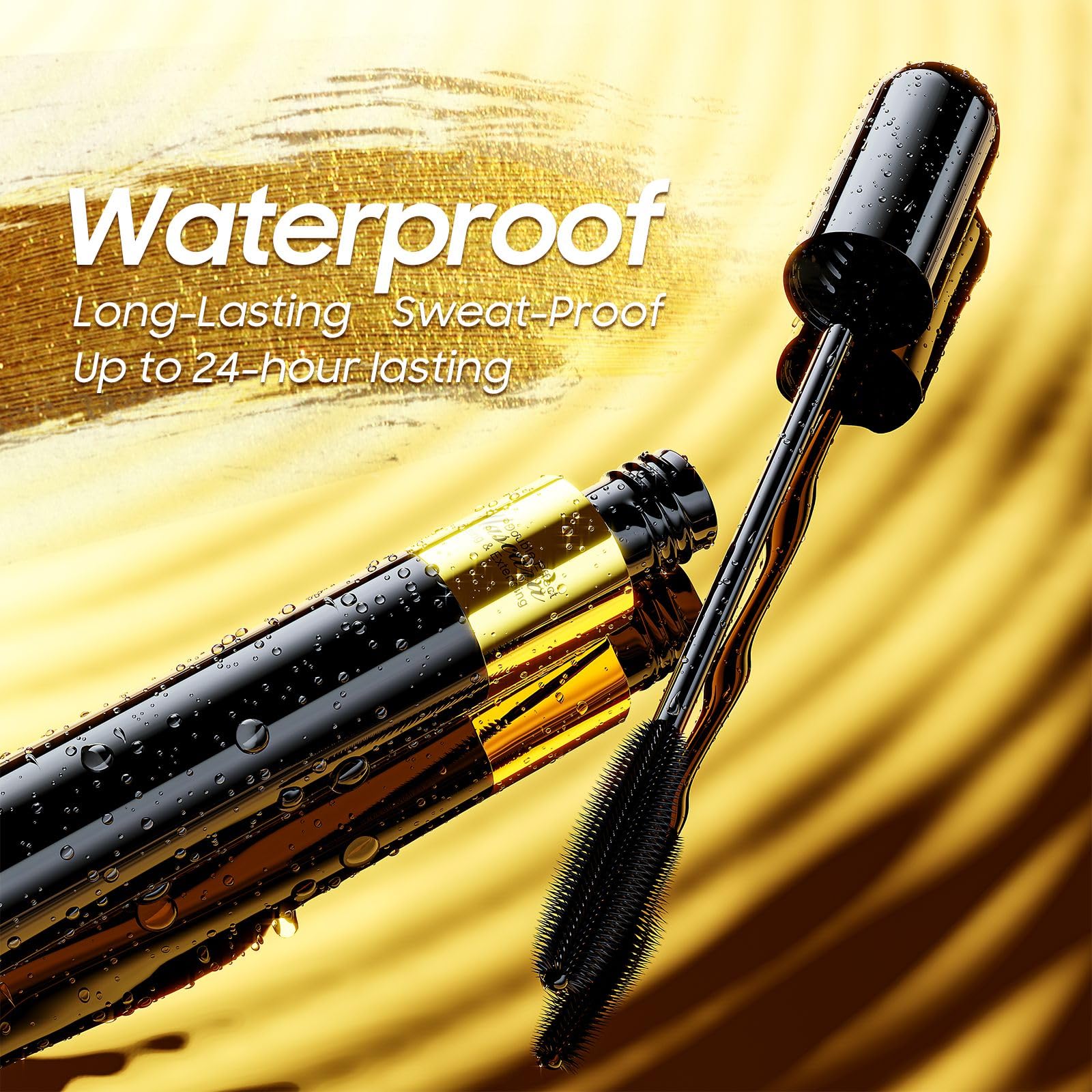 Jokmbzry Mascara – Long-Lasting Volume & Length, Waterproof & No Clump, 2-in-1 Dual-Brush