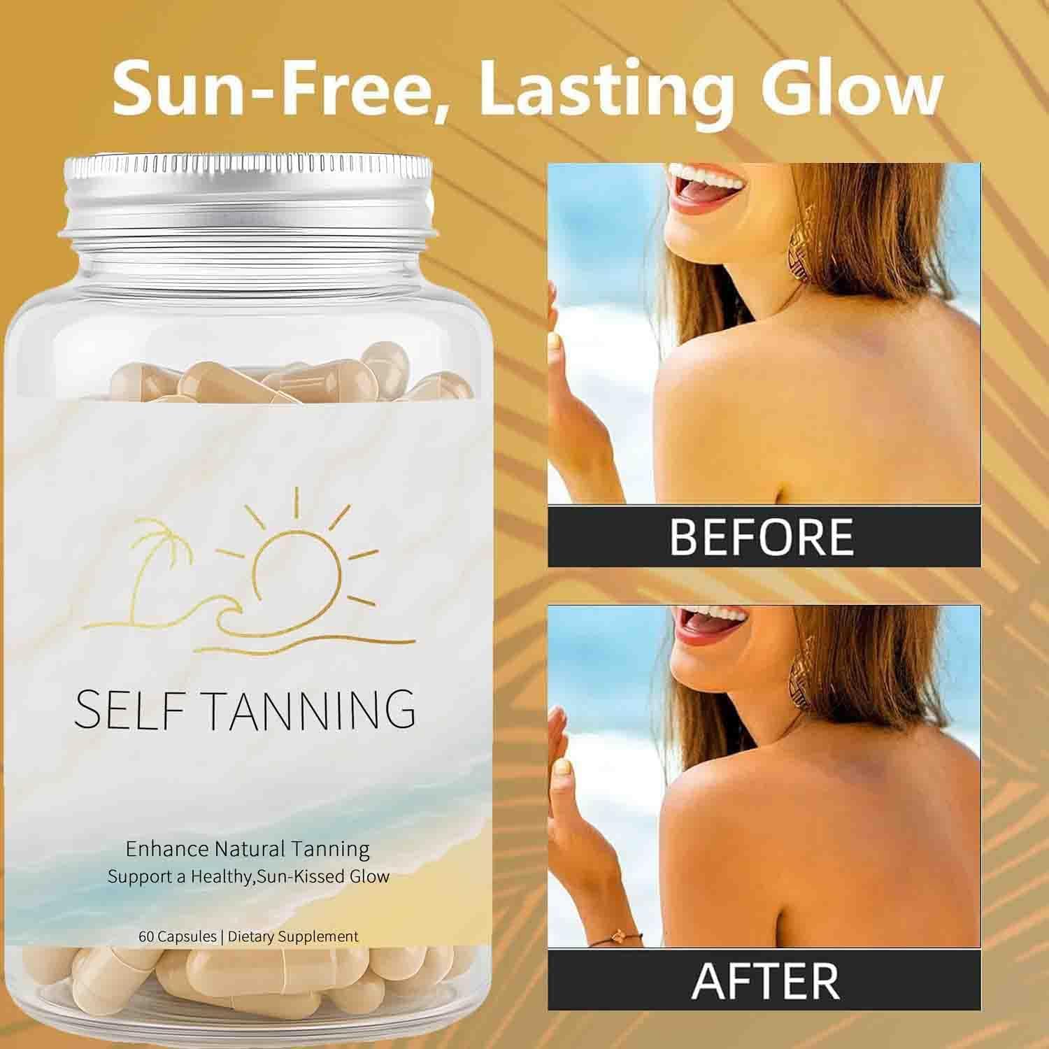 JOKODOMUS Self Tanning Capsules – Tan Golden Glow | Tan Pills for Men & Women, 60 Capsules