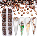 Jollin 3600pcs Flatback Rhinestones – Glass Nail Art Charms (Rose Gold Box)